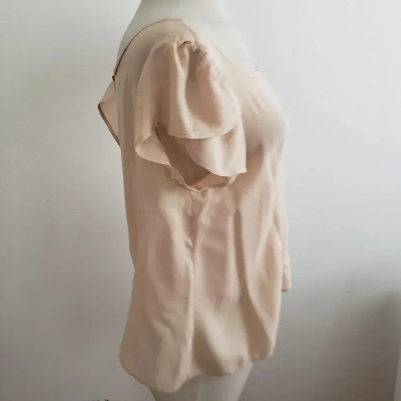 °Foreign Exchange Blouse / Open Back Crop Top / Beige - Picture 3 of 5